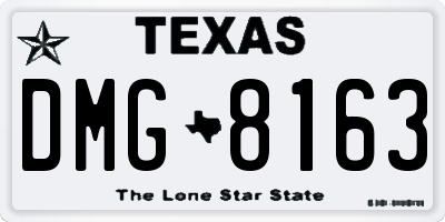 TX license plate DMG8163