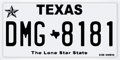 TX license plate DMG8181