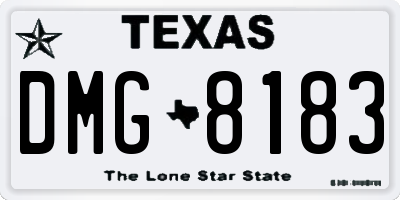 TX license plate DMG8183