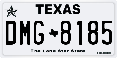 TX license plate DMG8185