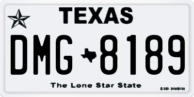 TX license plate DMG8189