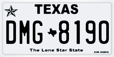 TX license plate DMG8190