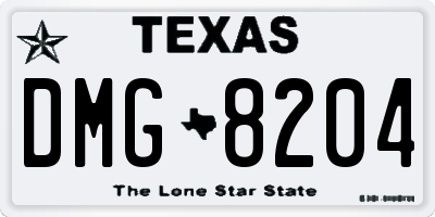 TX license plate DMG8204