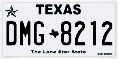 TX license plate DMG8212