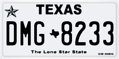 TX license plate DMG8233