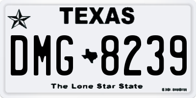 TX license plate DMG8239