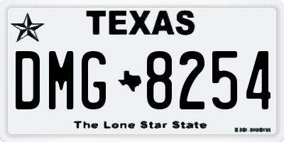 TX license plate DMG8254