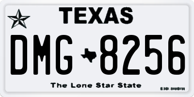 TX license plate DMG8256