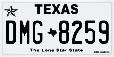 TX license plate DMG8259