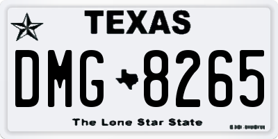 TX license plate DMG8265