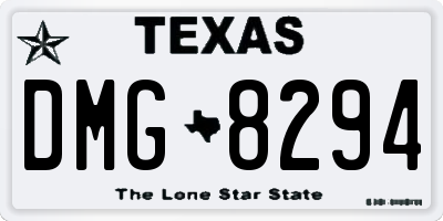 TX license plate DMG8294