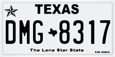 TX license plate DMG8317