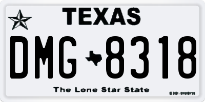 TX license plate DMG8318