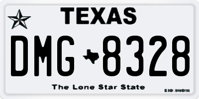 TX license plate DMG8328