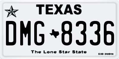 TX license plate DMG8336