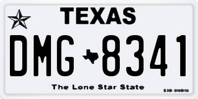 TX license plate DMG8341