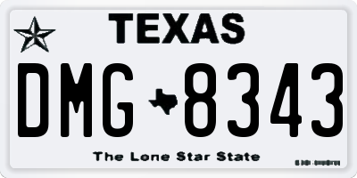 TX license plate DMG8343