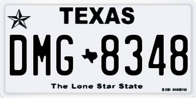TX license plate DMG8348