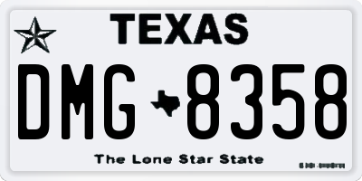 TX license plate DMG8358