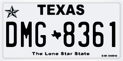 TX license plate DMG8361