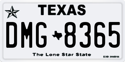 TX license plate DMG8365