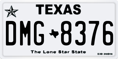 TX license plate DMG8376