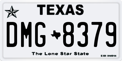 TX license plate DMG8379