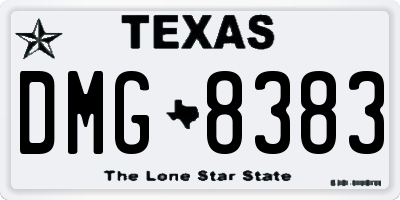 TX license plate DMG8383