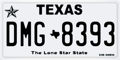TX license plate DMG8393