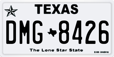 TX license plate DMG8426