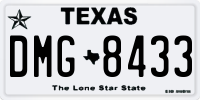 TX license plate DMG8433