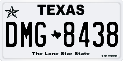 TX license plate DMG8438