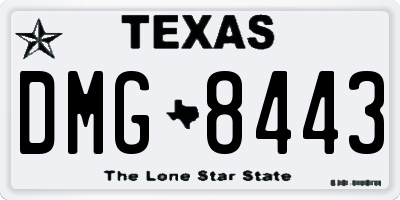 TX license plate DMG8443