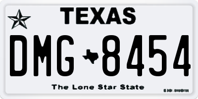 TX license plate DMG8454