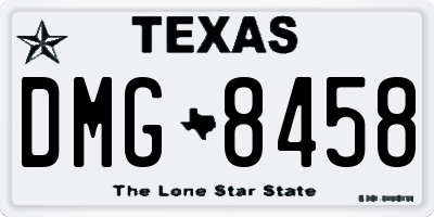 TX license plate DMG8458