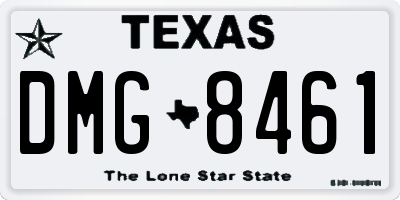 TX license plate DMG8461