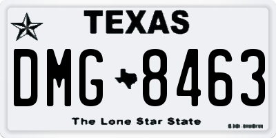 TX license plate DMG8463