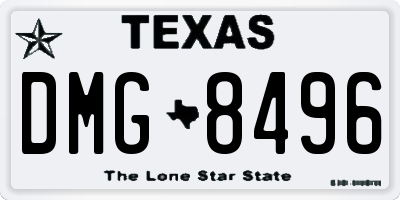 TX license plate DMG8496