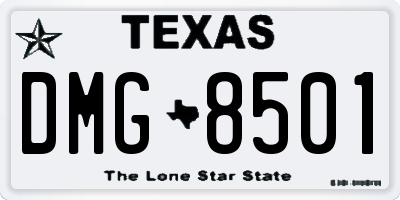 TX license plate DMG8501