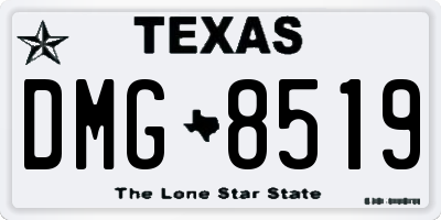 TX license plate DMG8519