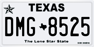TX license plate DMG8525