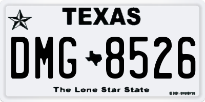 TX license plate DMG8526