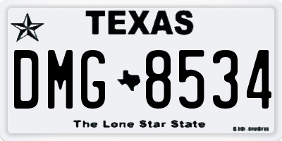 TX license plate DMG8534