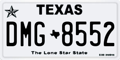 TX license plate DMG8552