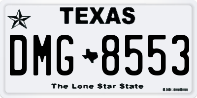 TX license plate DMG8553