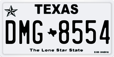 TX license plate DMG8554