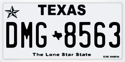 TX license plate DMG8563