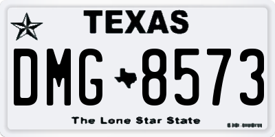 TX license plate DMG8573
