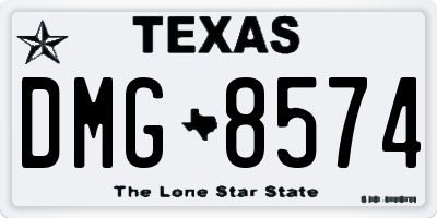 TX license plate DMG8574