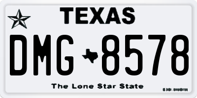 TX license plate DMG8578